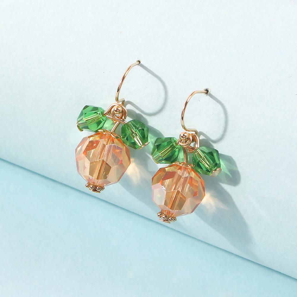 E8724 Retro Pumpkin Shaped Crystal Mini Earrings Female Halloween Personality Trend Alloy Earrings Accessories