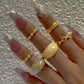 Jewelry cold acrylic ring index finger ring temperament retro metal diamond ring set