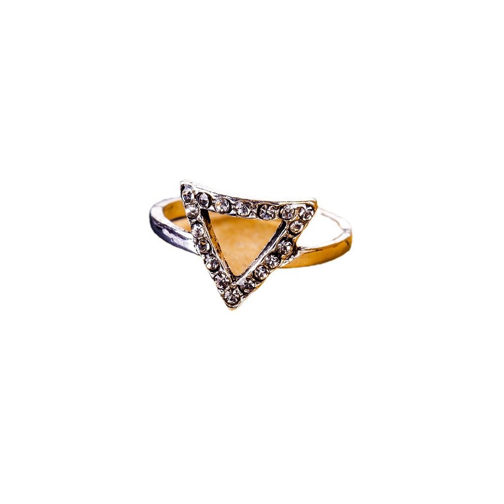 Fashion diamond triangle ring star moon ring ring five-pointed star sweet ring