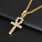 eaby Egyptian Ankh key pendant hip-hop necklace jewelry for men and women