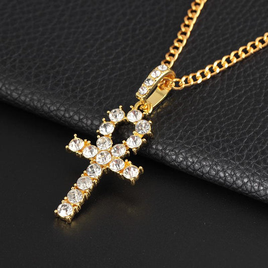 eaby Egyptian Ankh key pendant hip-hop necklace jewelry for men and women
