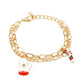 Ins holiday jewelry simple double layer bracelet pendant Christmas jewelry