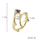 Ins simple light luxury design irregular ladies ring thorns zircon opening copper micro-inlaid zircon ring