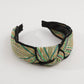 F4529 Handmade straw woven headband with high cranium top net red color knotted wide-brimmed retro fashion headband
