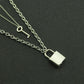 Jewelry multi-layer lock retro street photography necklace female personality creative metal cold sweater chain