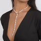 N1674 Long Y-shaped Pearl Necklace Personality Retro Elegant Necklace Water Drop Beaded Fashion Necklace Women