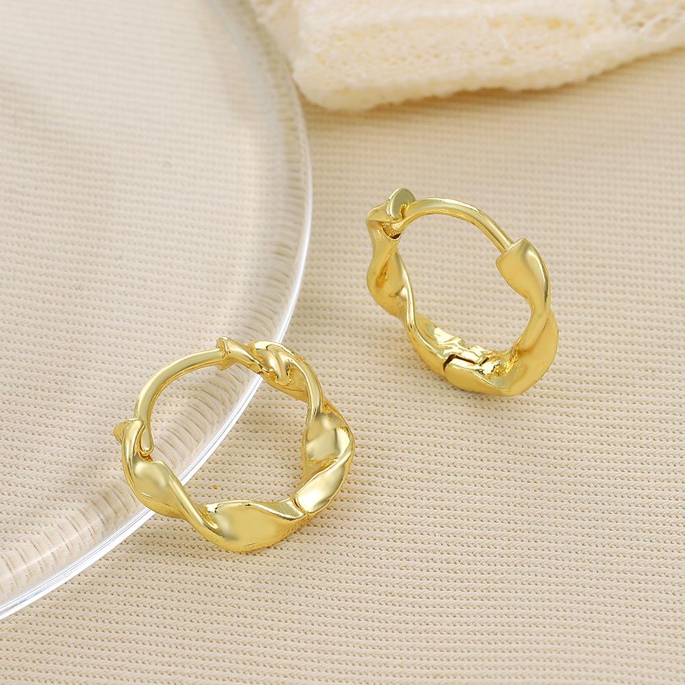 Ins wavy twist earrings female fashion temperament matte irregular geometric earrings simple net red earrings