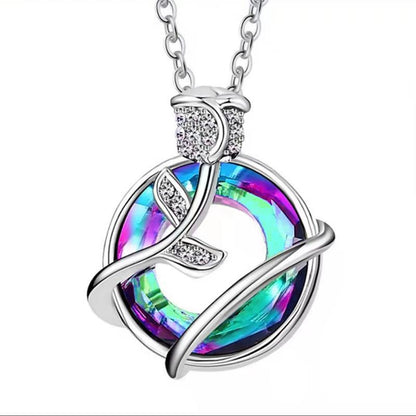 Jewelry Fashion Angel Ring Rose Flower Pendant Necklace Female Niche Design Sense Jewelry