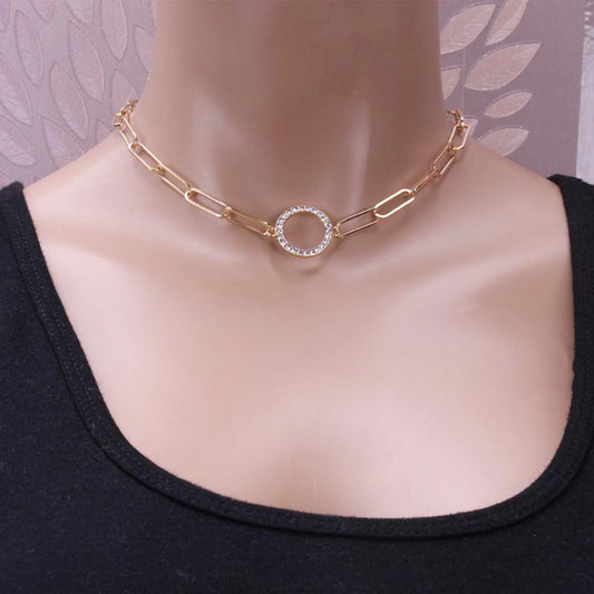 Necklace female ins design fashion necklace temperament trendy diamond ring jewelry bracelet clavicle chain necklace