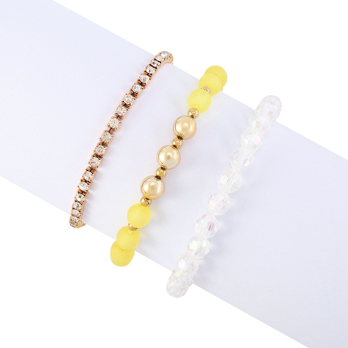 B1699 claw chain bracelet imitation crystal beaded small fresh bracelet candy color simple spring and summer colorful jewelry