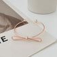 ins simple hollow bow bracelet female fashion temperament niche design metal geometric opening bracelet