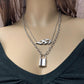 Jewelry Prickly Jewelry Fashion Simple Flame Necklace Lock Double Layer Necklace