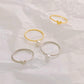 ins simple pearl love ring set fashion personality temperament stacked peach heart plain ring joint ring