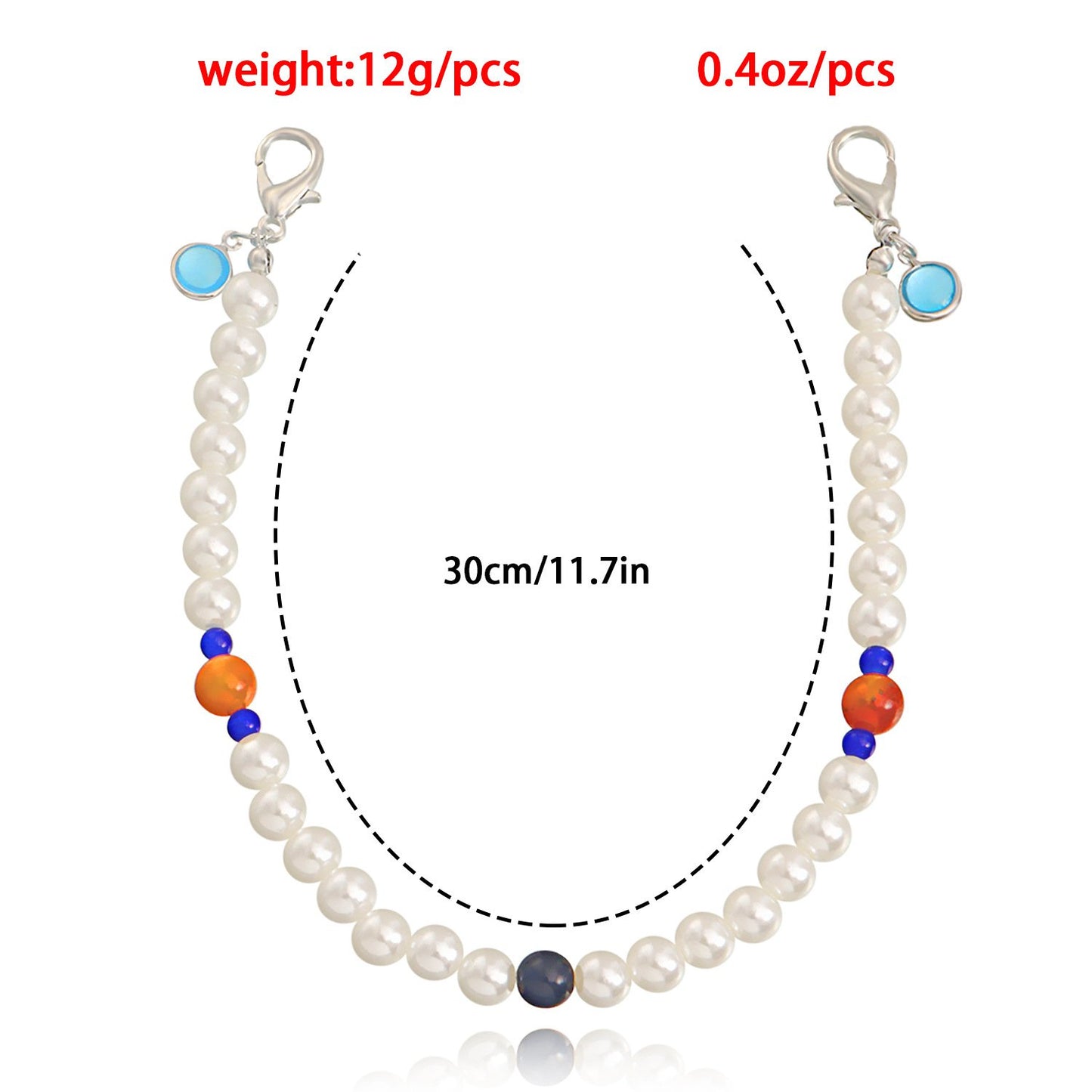 Jewelry Hip Hop Punk Imitation Pearl Chain Anklet Creative Simple Color Bead Shoe Chain Accessories DIY