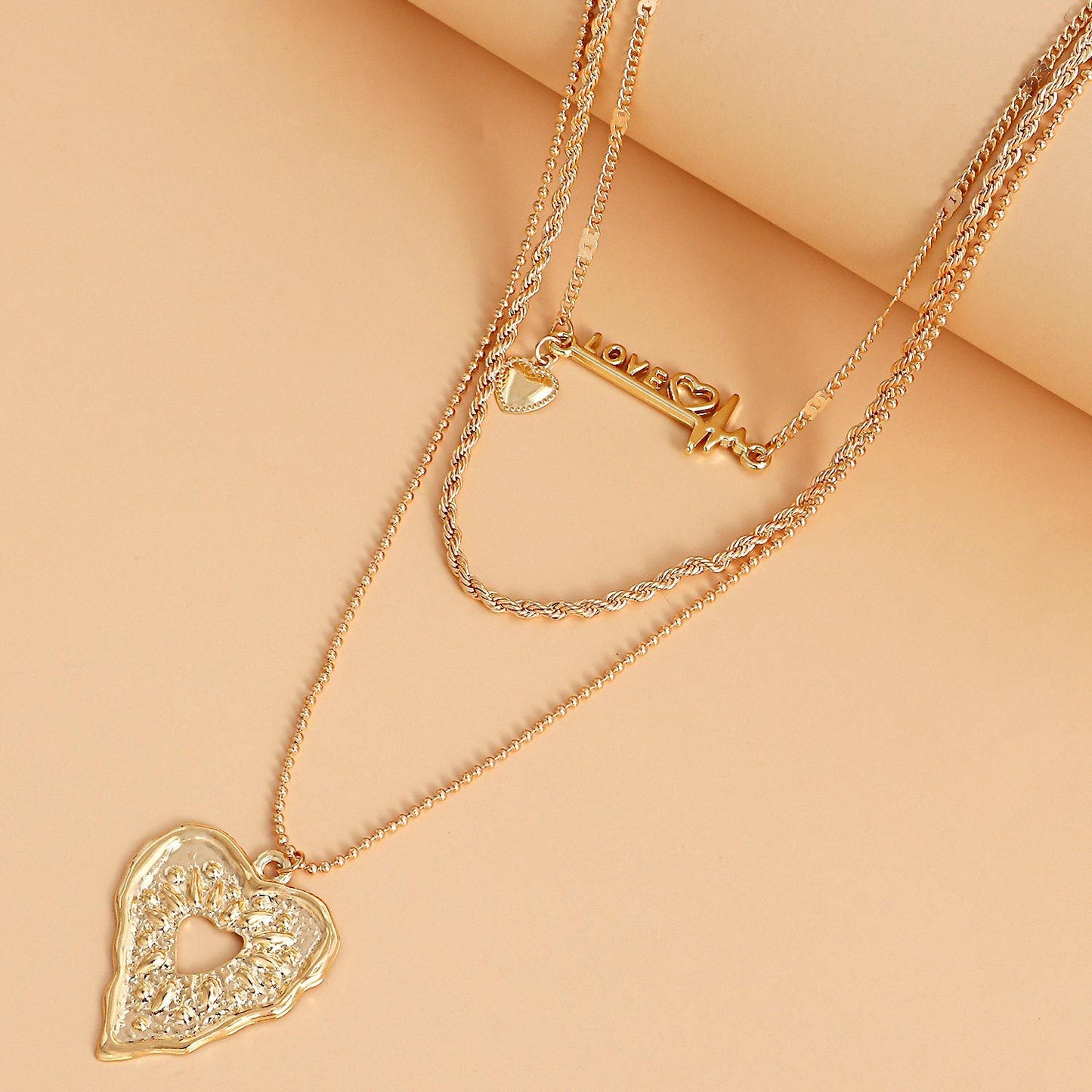 Jewelry love letter hollow exaggerated love necklace trend fashion clavicle chain necklace female