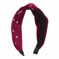 F3814 Simple solid color knotted hair accessories fashion five-pointed star pressure hair headband retro personality velvet headband