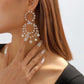 E11228 Exaggerated Multilayer Circle Earrings ZA Rhinestone Tassel Geometric Earrings Creative Retro Earrings