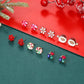 Christmas earring set ins snowflake elk Santa Claus earring six-piece set fashion holiday earrings