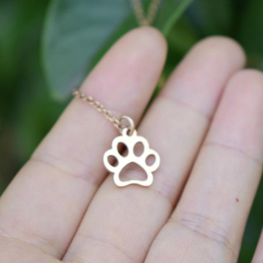 Personalized pet footprint necklace female dog paw print cat paw print clavicle chain thin section