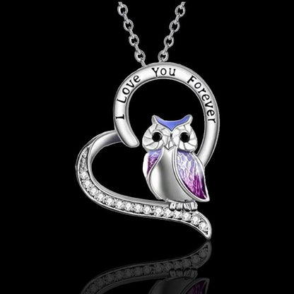 Explosive Pendant Necklace Women's Fashion Alphabet Necklace ILoveYou Heart Owl Jewelry