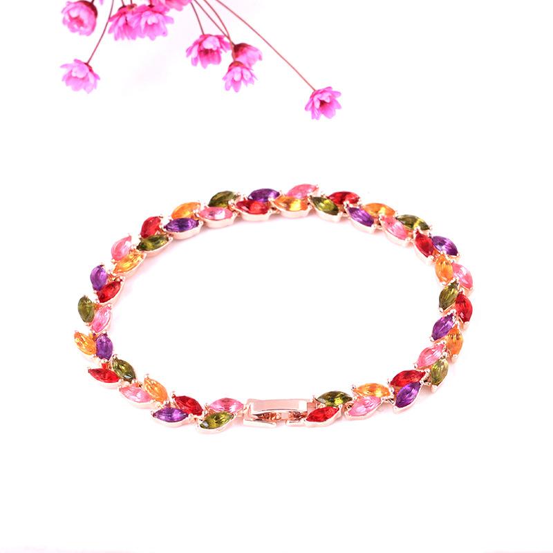 Fashionable and simple colorful zircon Mona Lisa bracelet temperament all-match color diamond bracelet