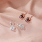 Earrings celebrity temperament micro-inlaid zircon earrings female simple color diamond car earrings