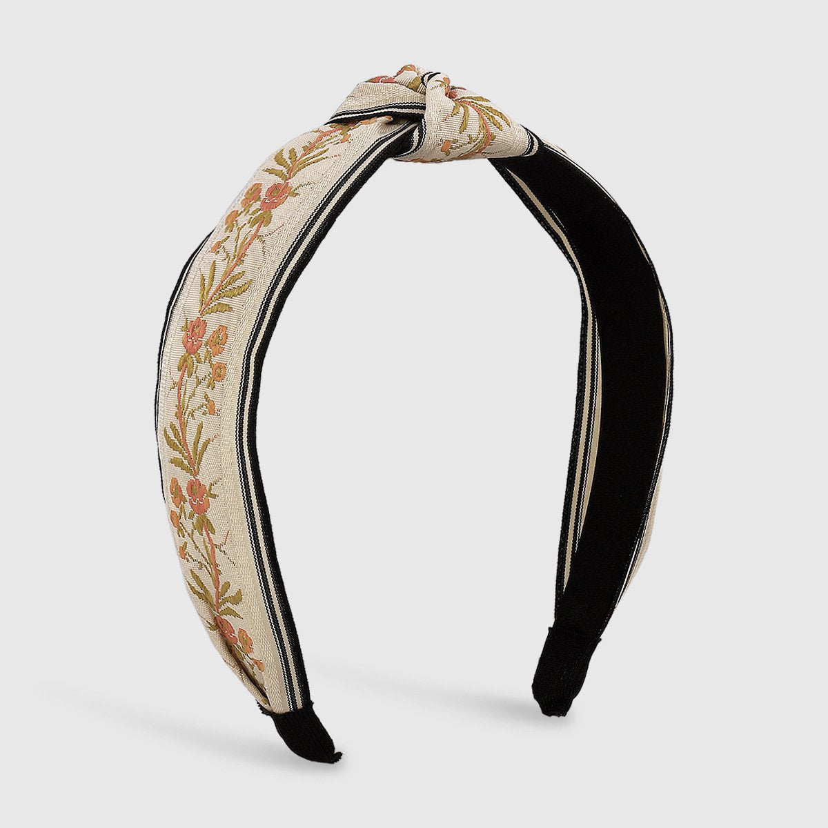 F447 retro knotted wide-brimmed headband ethnic embroidery flower hair accessories net red pressure hair out headband