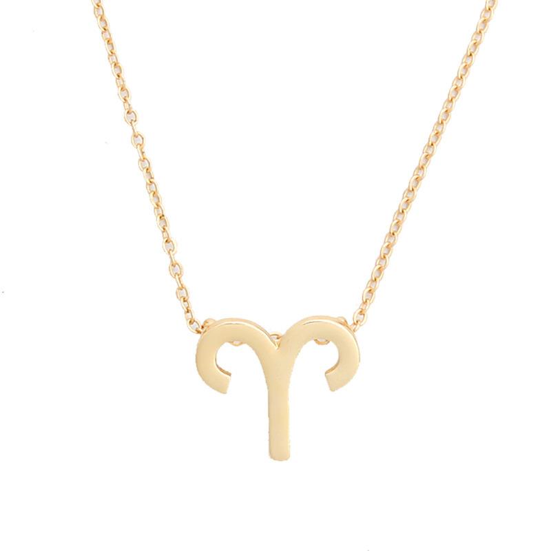 Explosive Twelve Constellation Necklace Pendant Aries Color Preserving Female Clavicle Chain Accessories