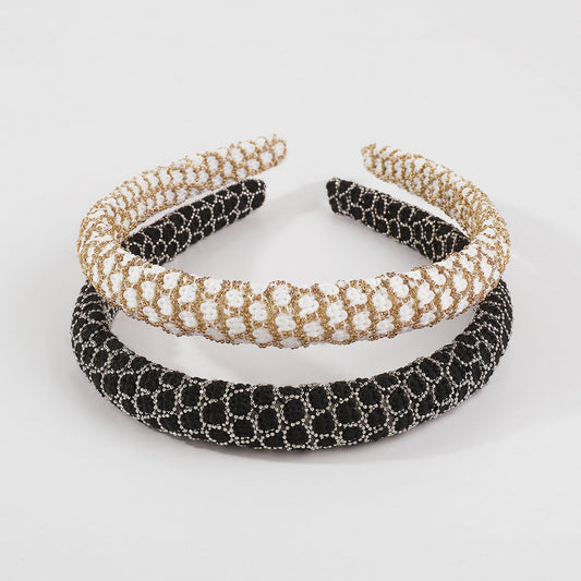 F4473 Creative fashion small fragrance headband French light luxury temperament elegant gold beads simple non-slip headband