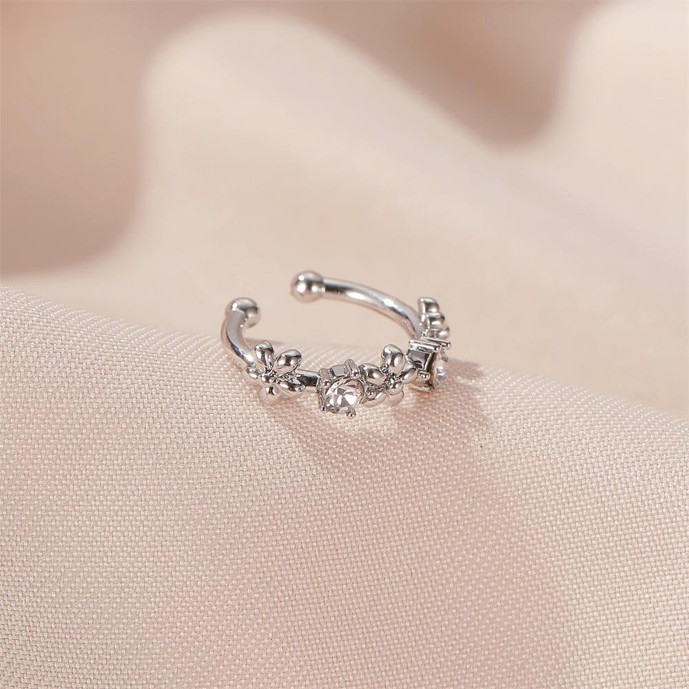 Mori simple ear bone clip temperament all-match sweet flower ear clip women without ear holes easy to wear earrings