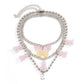 Jewelry simple multi-layer ball chain necklace female retro bear butterfly pendant necklace set