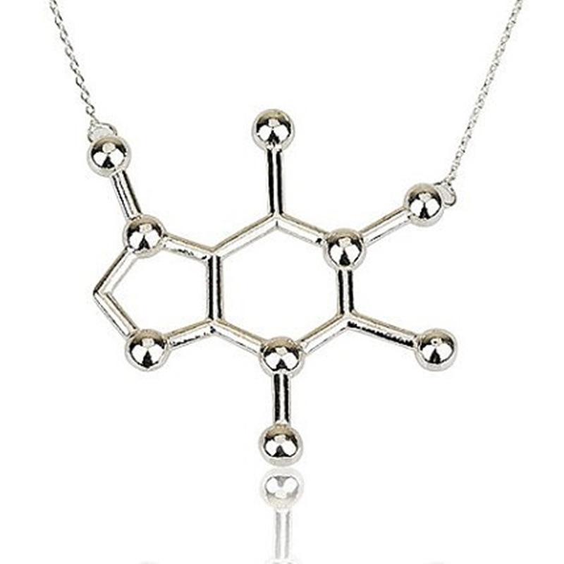 Jewelry Chemical Molecule Caffeine Pendant Necklace