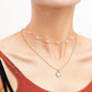 Jewelry Imitation Pearl Double Heart Pendant Necklace Sweater Chain Fashion Versatile Personality Design Necklace