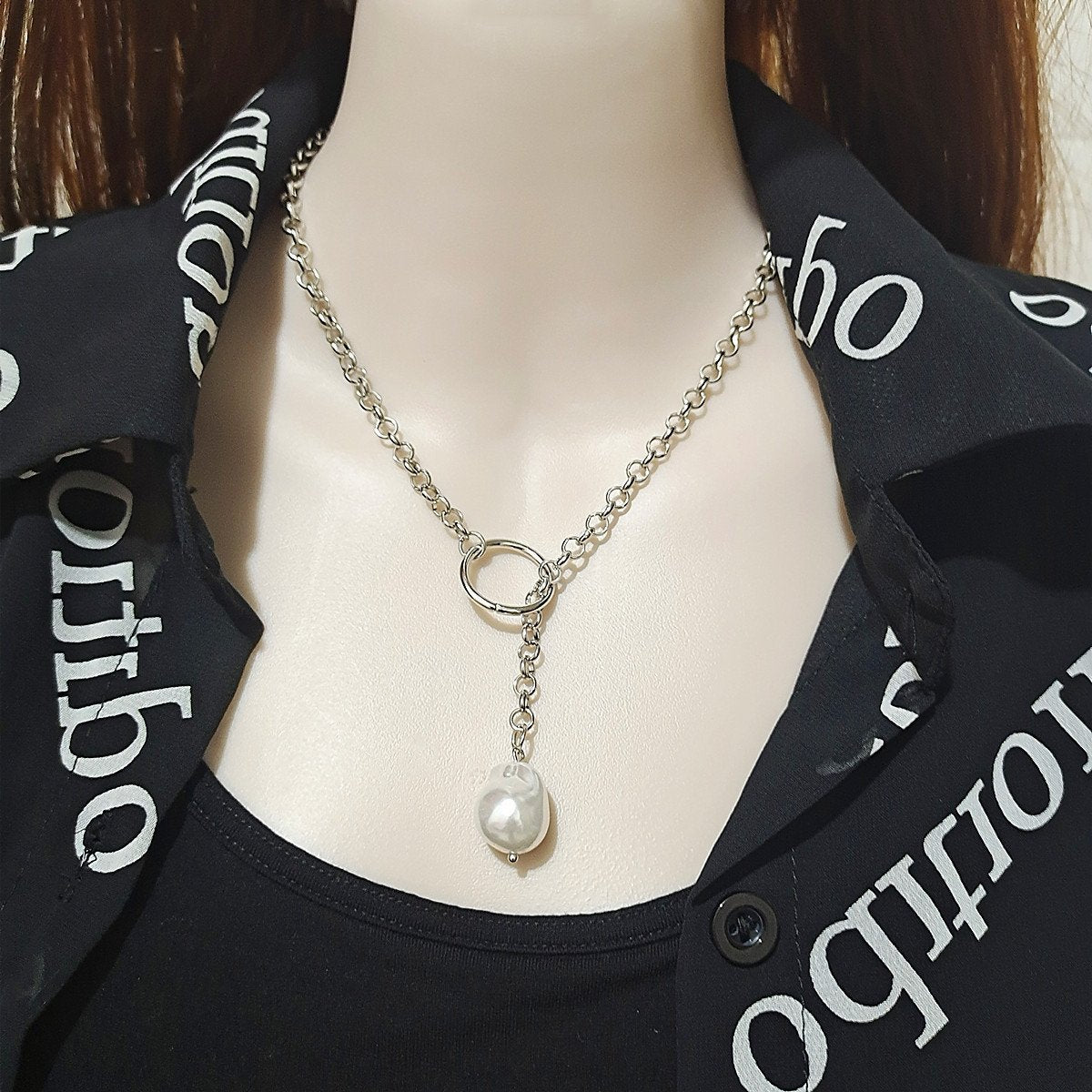 Jewelry Personality Versatile Single Layer Shaped Baroque Pearl Necklace Female Simple Fashion Necklace