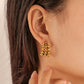 Dongdaemun Retro Hong Kong Earrings Fashion Gold Ball Hollow C Shape Earrings Lady Earrings