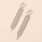 E9278 Jewelry Temperament Fashion Long Tassel Earrings Women's Light Luxury Inlaid Rhinestones Delicate Earrings