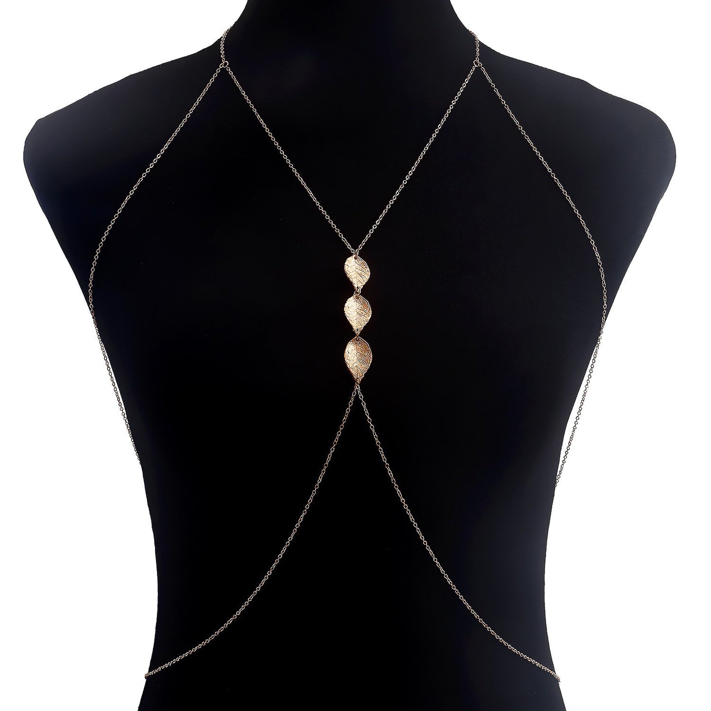 Jewelry geometric alloy leaf tassel chain summer body chain beach sexy metal hanging neck chest chain