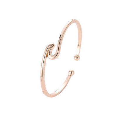 Fashion Creative Hand Decoration Metal Wave Open Bracelet Bohemian Twisted Hands