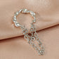 Ins cold geometric ear clip braided twist hole-free tassel earrings fashion creative earrings jewelry female