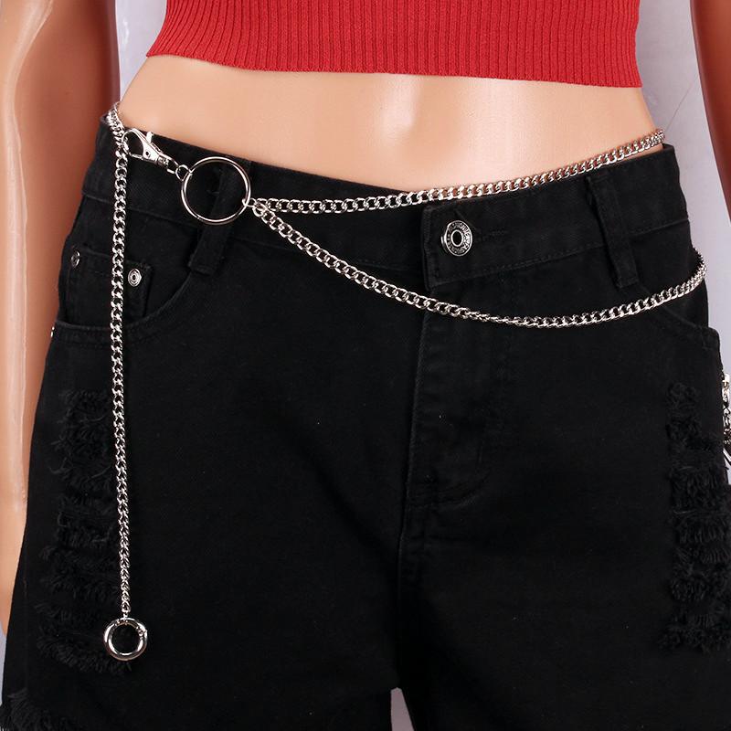 Fashionable double-layer temperament ring waist chain atmospheric simple sexy strand hollow ring decorative body chain