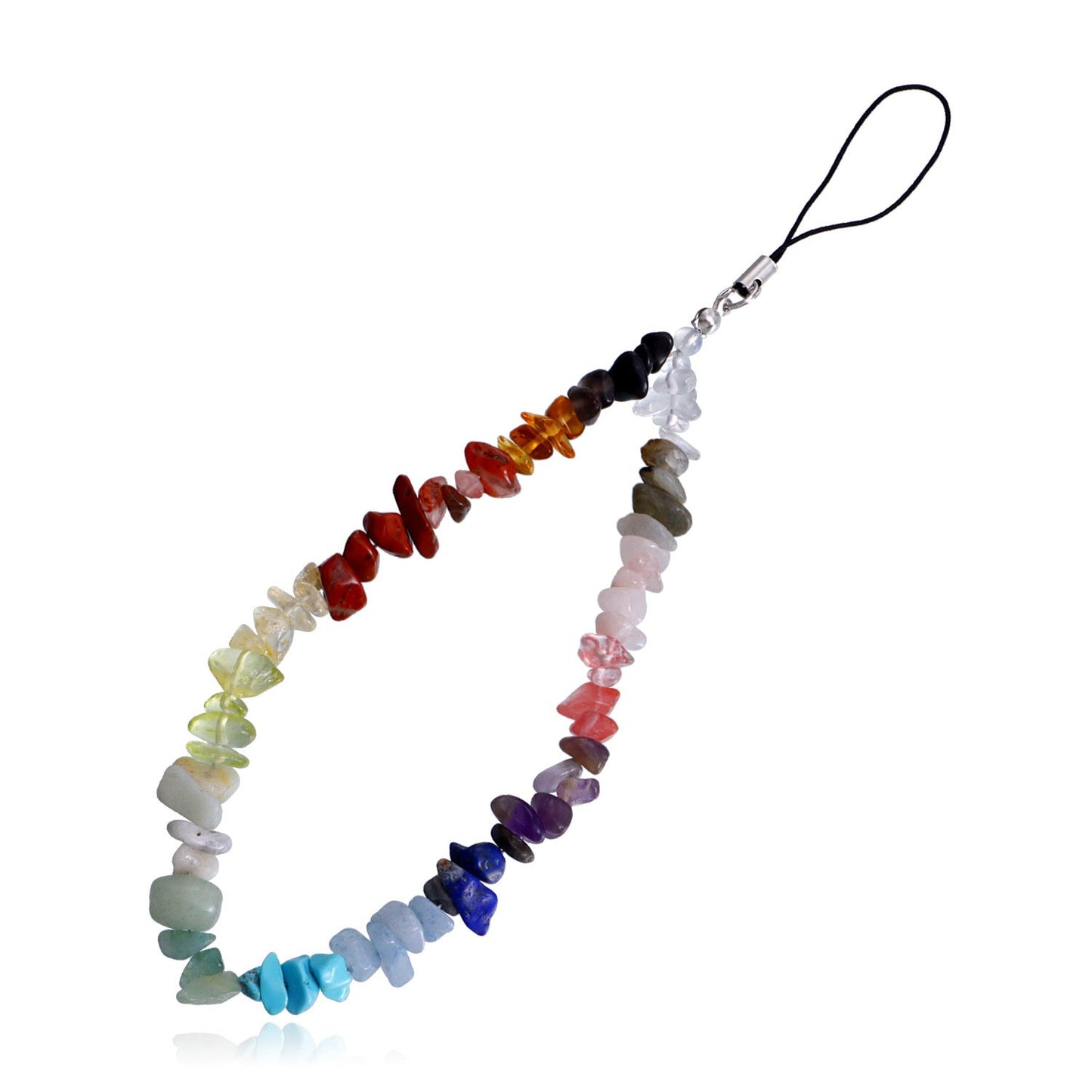 ins colorful gravel turquoise mobile phone chain hand-woven wire rope mobile phone lanyard mobile phone shell pendant pendant