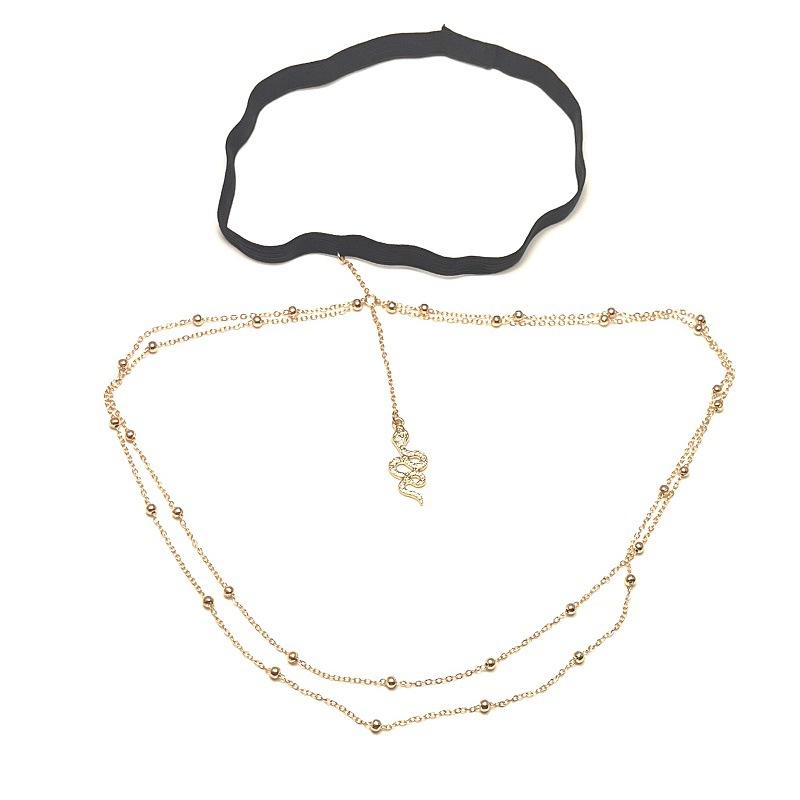 Jewelry Metal Snake Rhinestone Tassel Thigh Chain Feminine Stretch Double Layer Leg Chain Body Chain