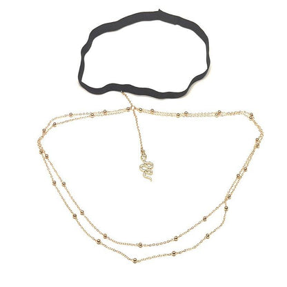 Jewelry Metal Snake Rhinestone Tassel Thigh Chain Feminine Stretch Double Layer Leg Chain Body Chain