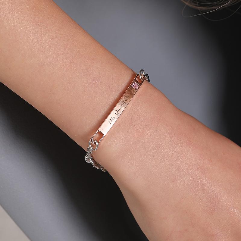 Lettering Bracelet Trend Fashion Simple Crown Couple Diamond Bracelet