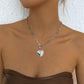 N924 Personality Chain Necklace Geometric Simple Love Pendant Necklace Fashion Temperament Diamond Necklace Women