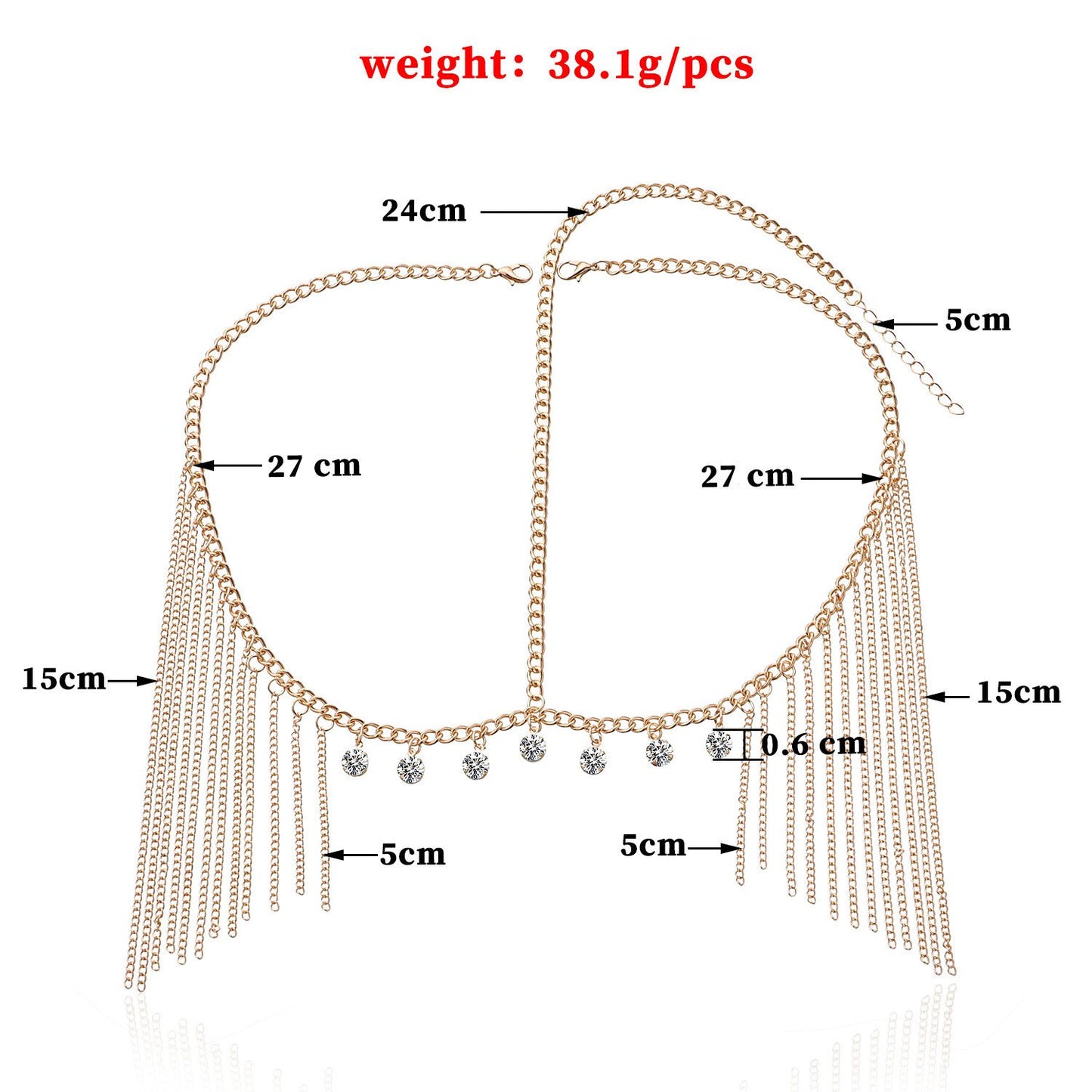 Jewelry Fashion Hair Accessories Female Headband Long Tassel Head Chain Diamond Accessories