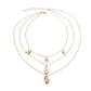 Jewelry Creative Shanghai Style Geometric Necklace Female Simple Coconut Shell Pendant Multilayer Necklace