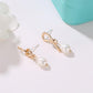 Temperament asymmetric knotted sub-gold pearl earrings fashion ladies minimalist earrings retro trend earrings
