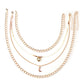 High-end multi-layer metal clavicle chain personality simple and indifferent peach heart moon pendant necklace