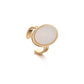 Fashion Simple Oval White Fitting Inlaid Adjustable Ring Women Accessories
